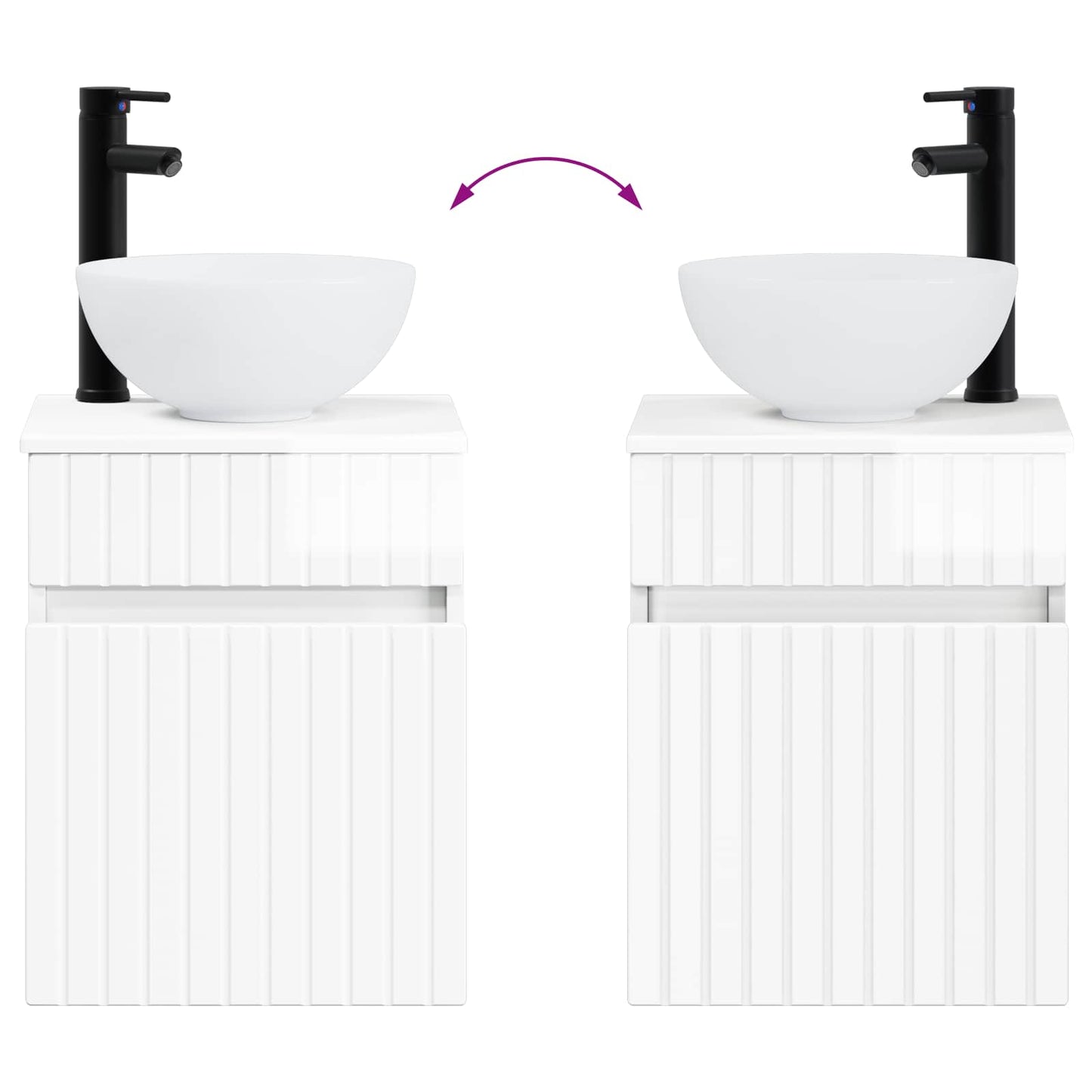 Mobile lavabo da parete Bianco Lucido 39 x 41 x 64,5 cm | homemem39