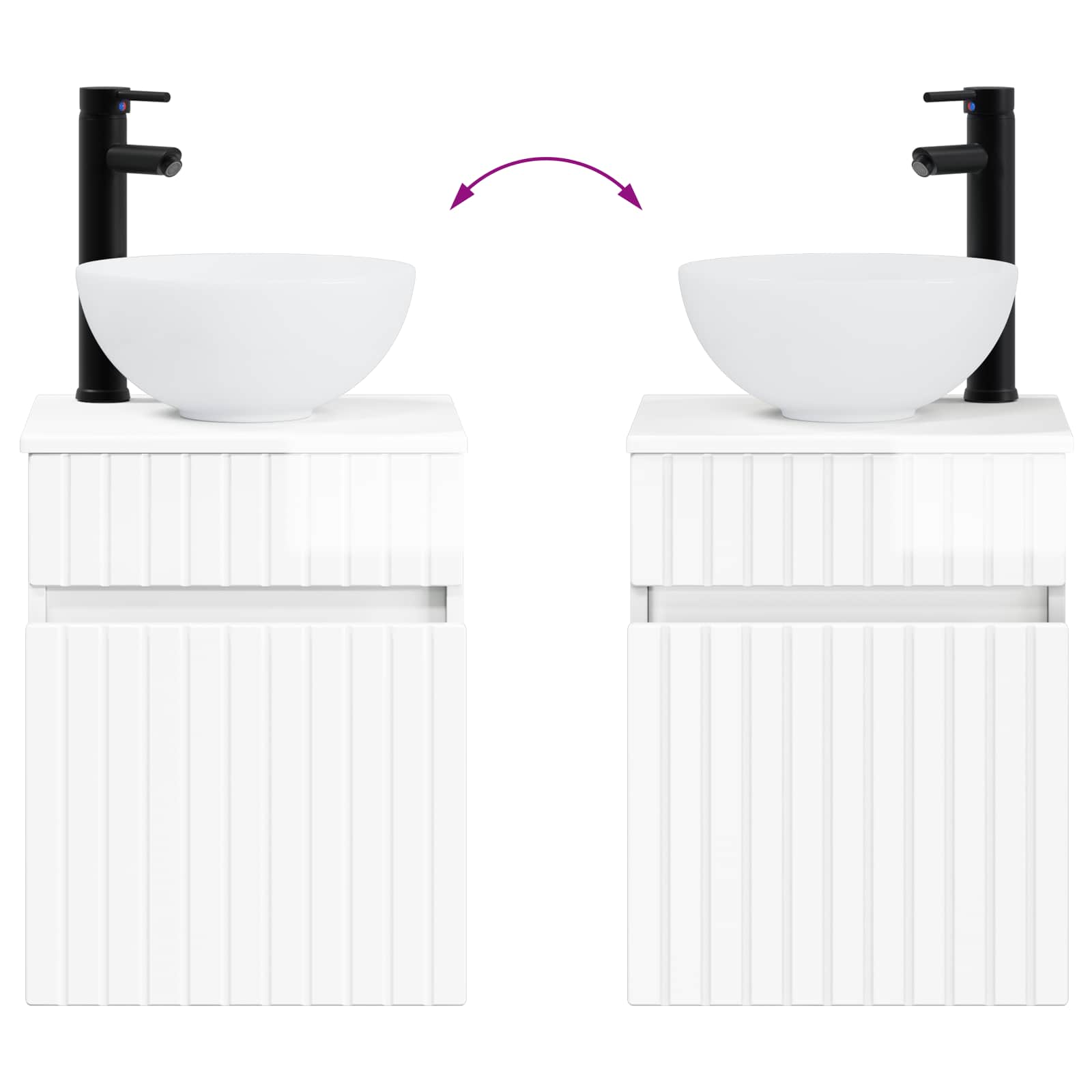 Mobile lavabo da parete Bianco Lucido 39 x 41 x 64,5 cm | homemem39
