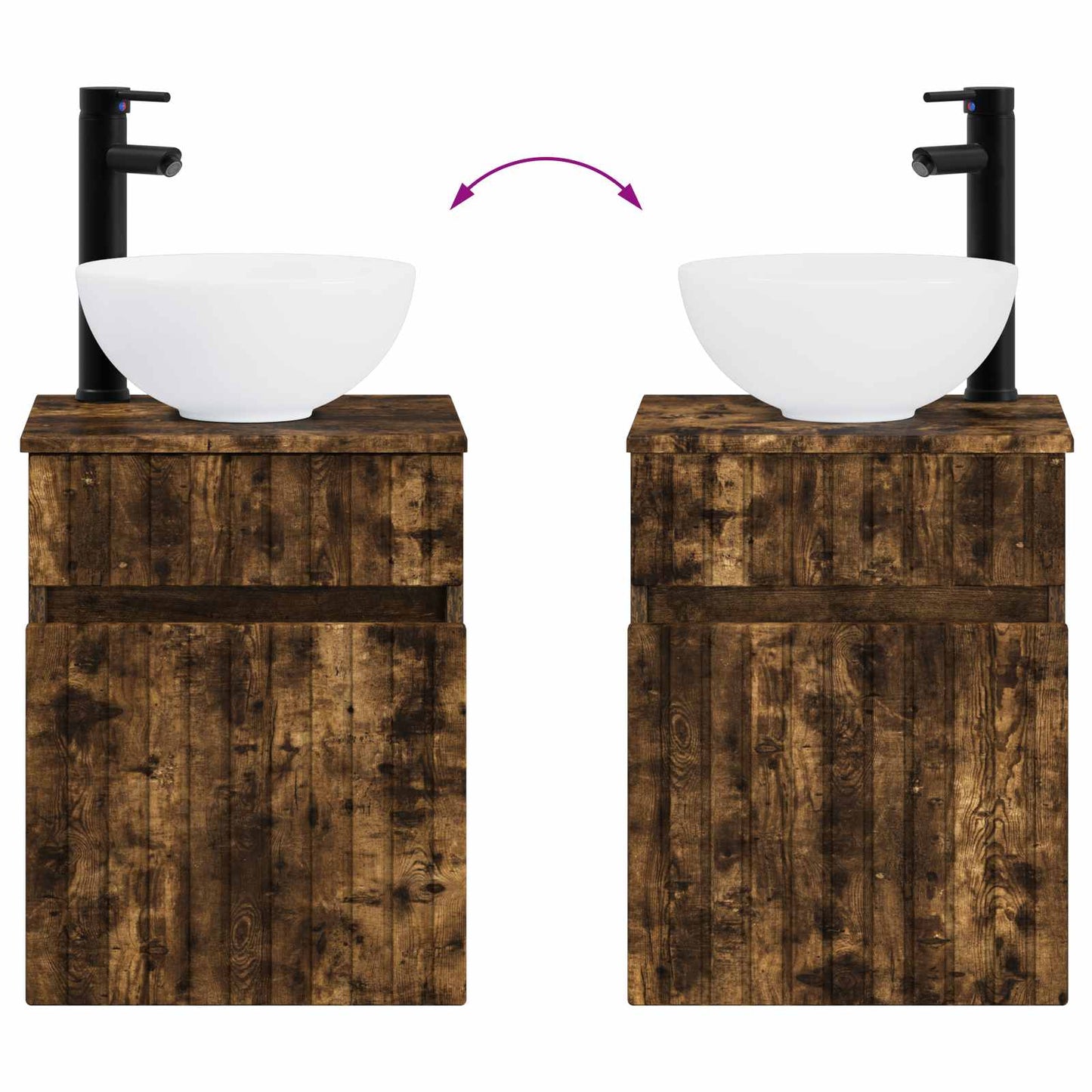 Mobile lavabo da parete Rovere Fumo 39 x 41 x 64,5 cm | homemem39