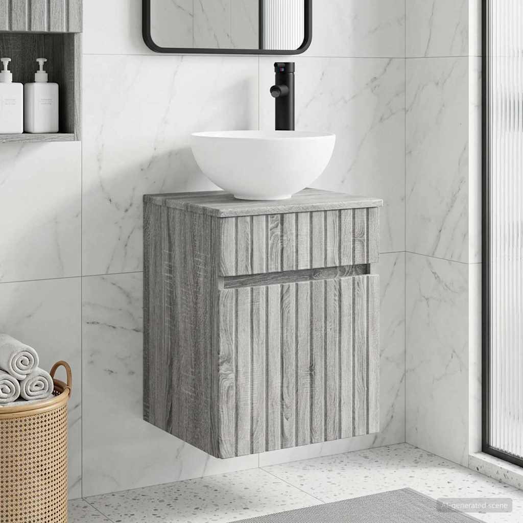 Mobile lavabo da parete Sonoma grigio 39 x 41 x 64,5 cm | homemem39