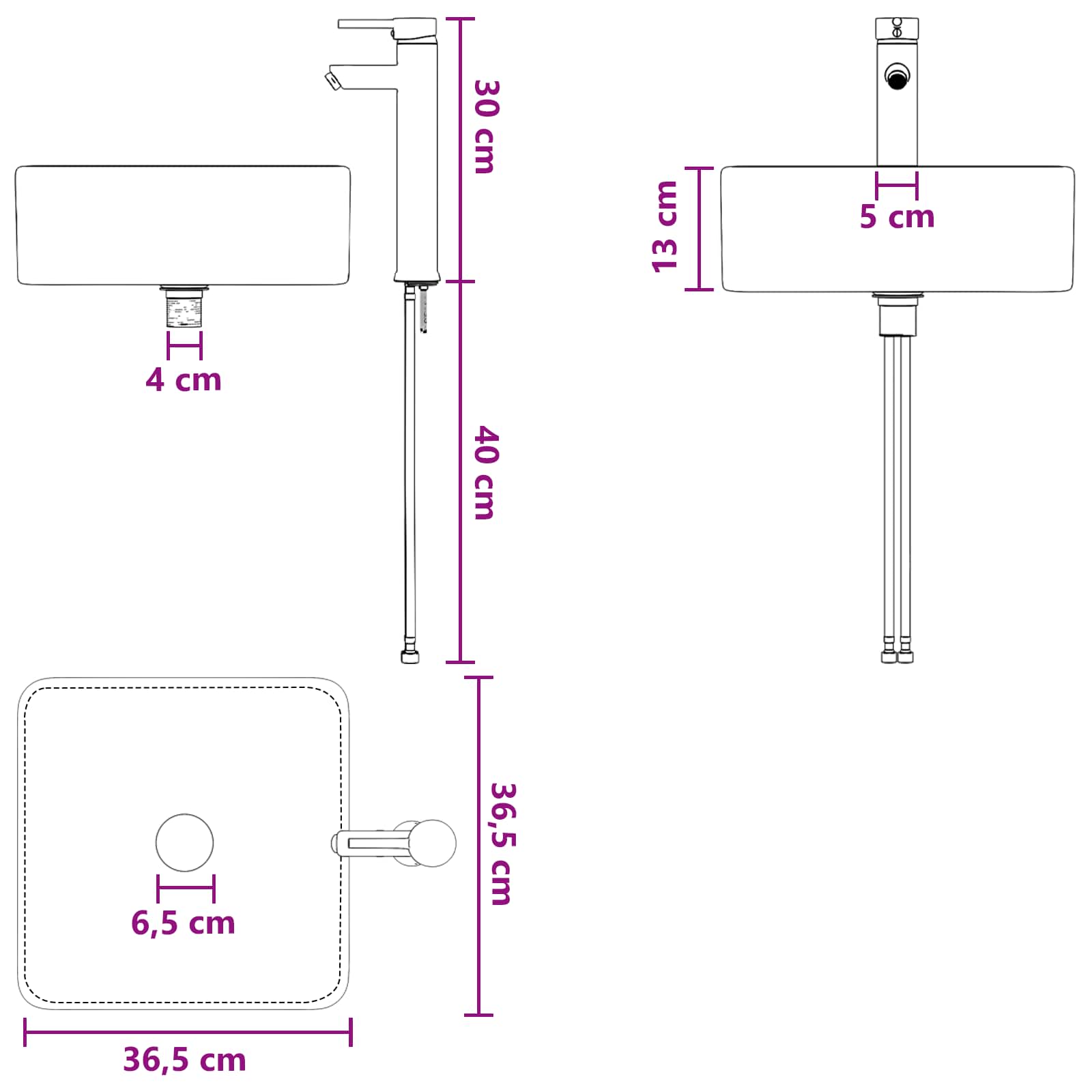 Mobile lavabo da parete Nero 49 x 41 x 63 cm | homemem39