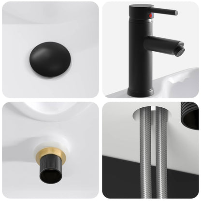 Mobile Lavabo da Parete Nero 39 x 41 x 62,5 cm | homemem39