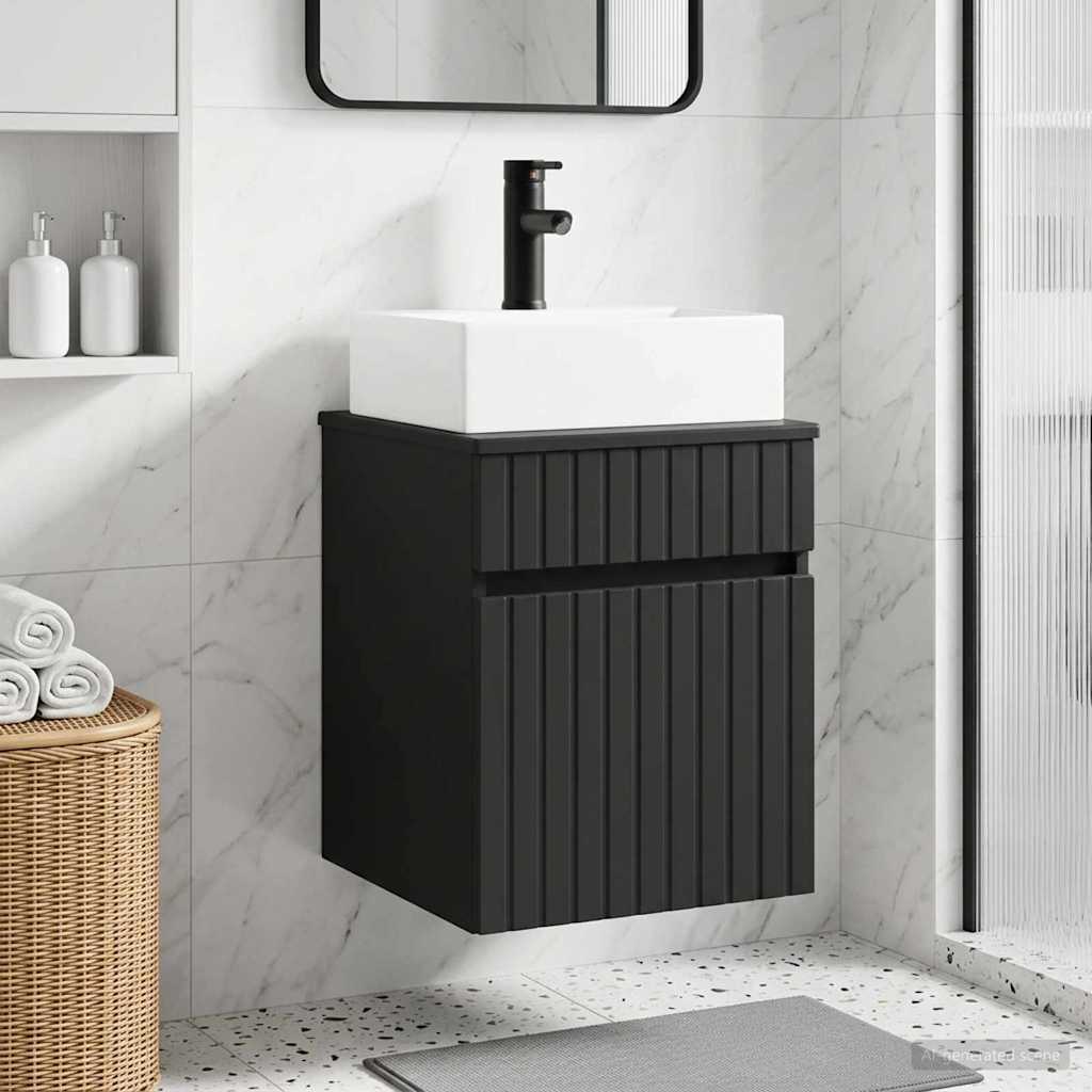 Mobile Lavabo da Parete Nero 39 x 41 x 62,5 cm | homemem39