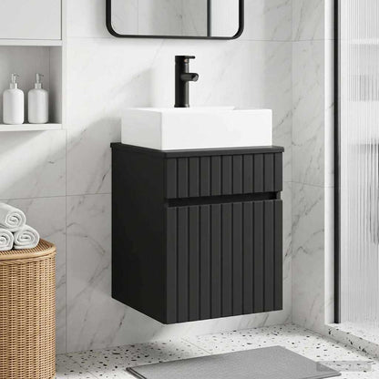 Mobile Lavabo da Parete Nero 39 x 41 x 62,5 cm | homemem39