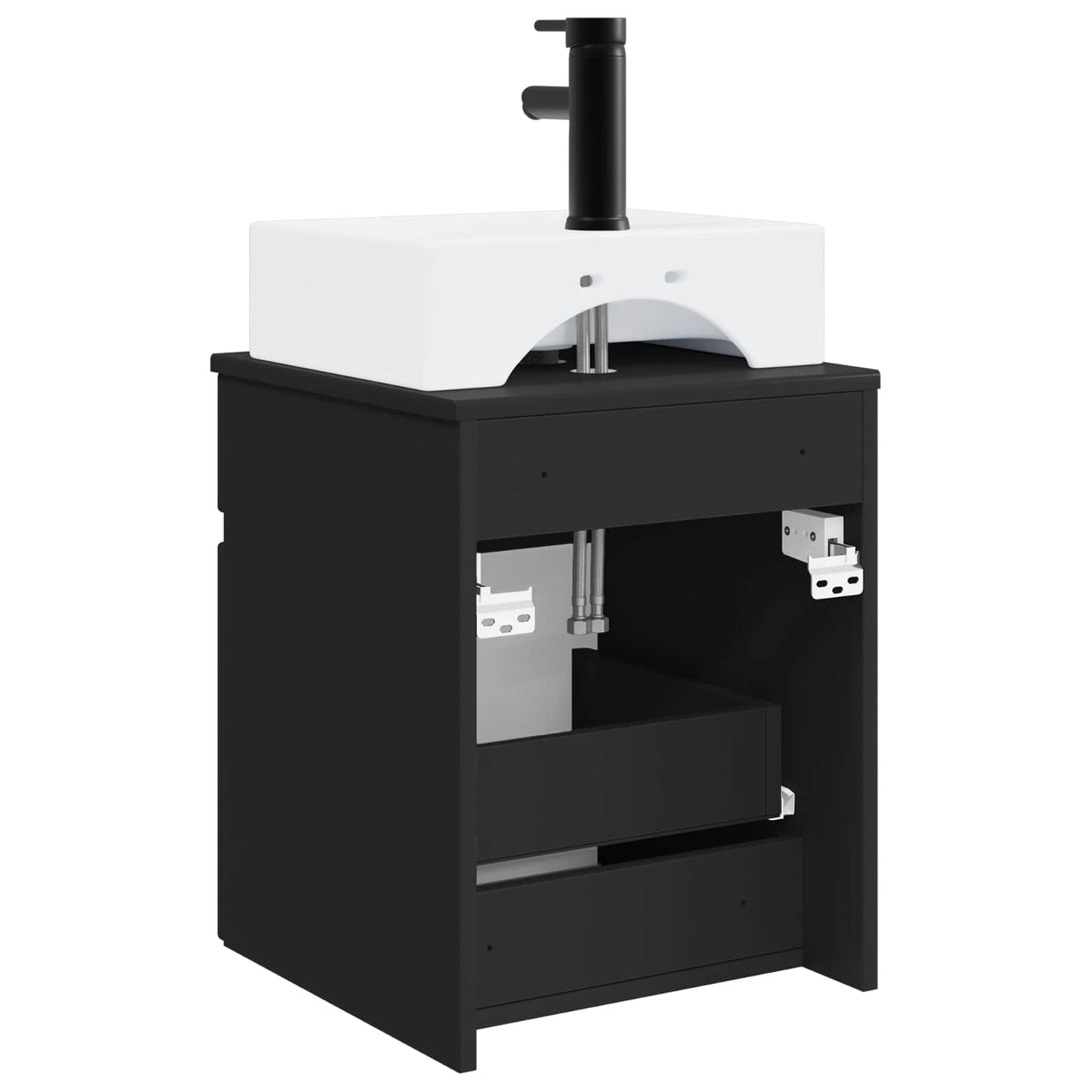 Mobile Lavabo da Parete Nero 39 x 41 x 62,5 cm | homemem39