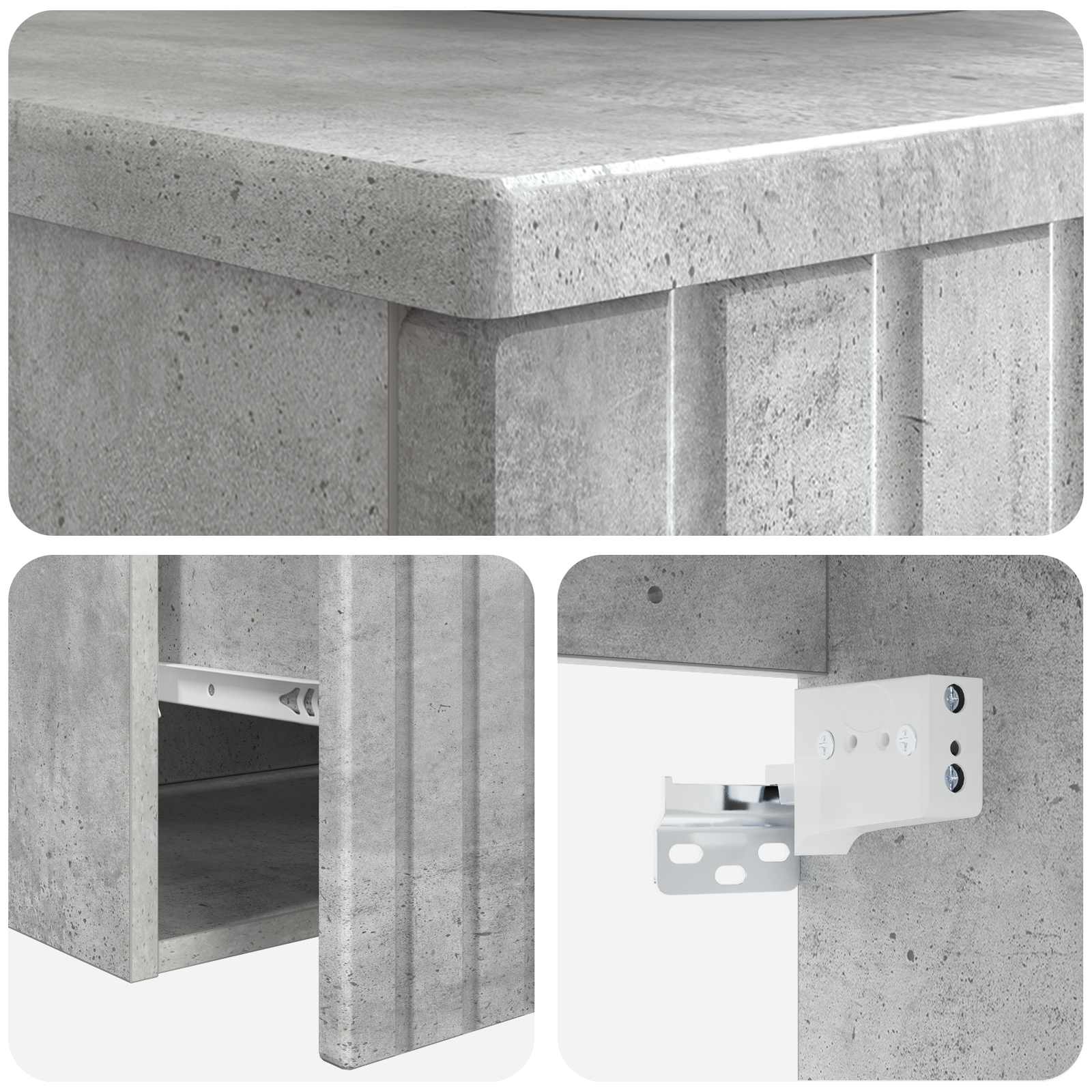 Mobile Lavabo da Parete Grigio Cemento 39 x 41 x 62,5 cm | homemem39
