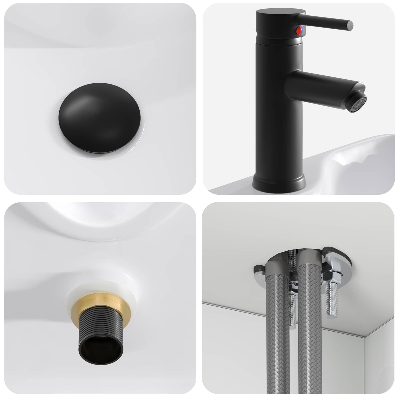 Mobile lavabo da parete Bianco 49 x 41 x 63 cm | homemem39