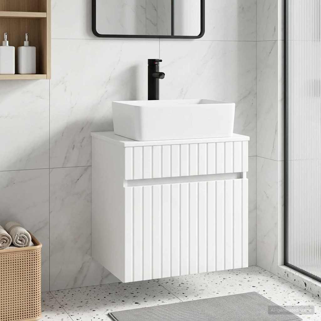 Mobile lavabo da parete Bianco Lucido 49 x 41 x 63 cm