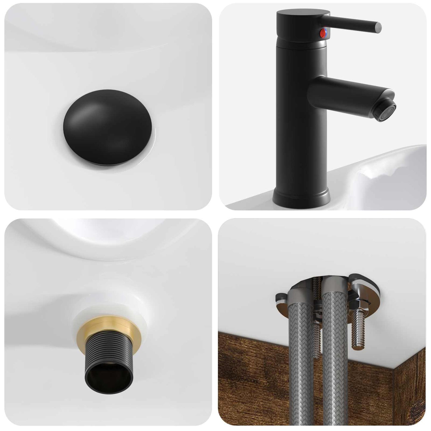 Mobile lavabo da parete Rovere Fumo 49 x 41 x 63 cm | homemem39