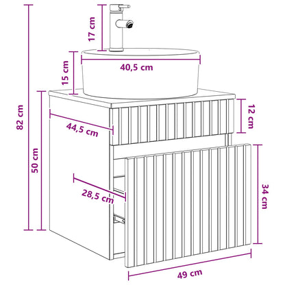 Mobile lavabo da parete Bianco Lucido 49 x 44,5 x 65 cm | homemem39