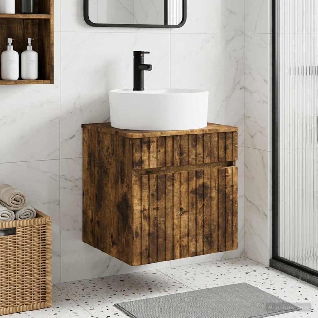 Mobile lavabo da parete Rovere Fumo 49 x 44,5 x 65 cm | homemem39