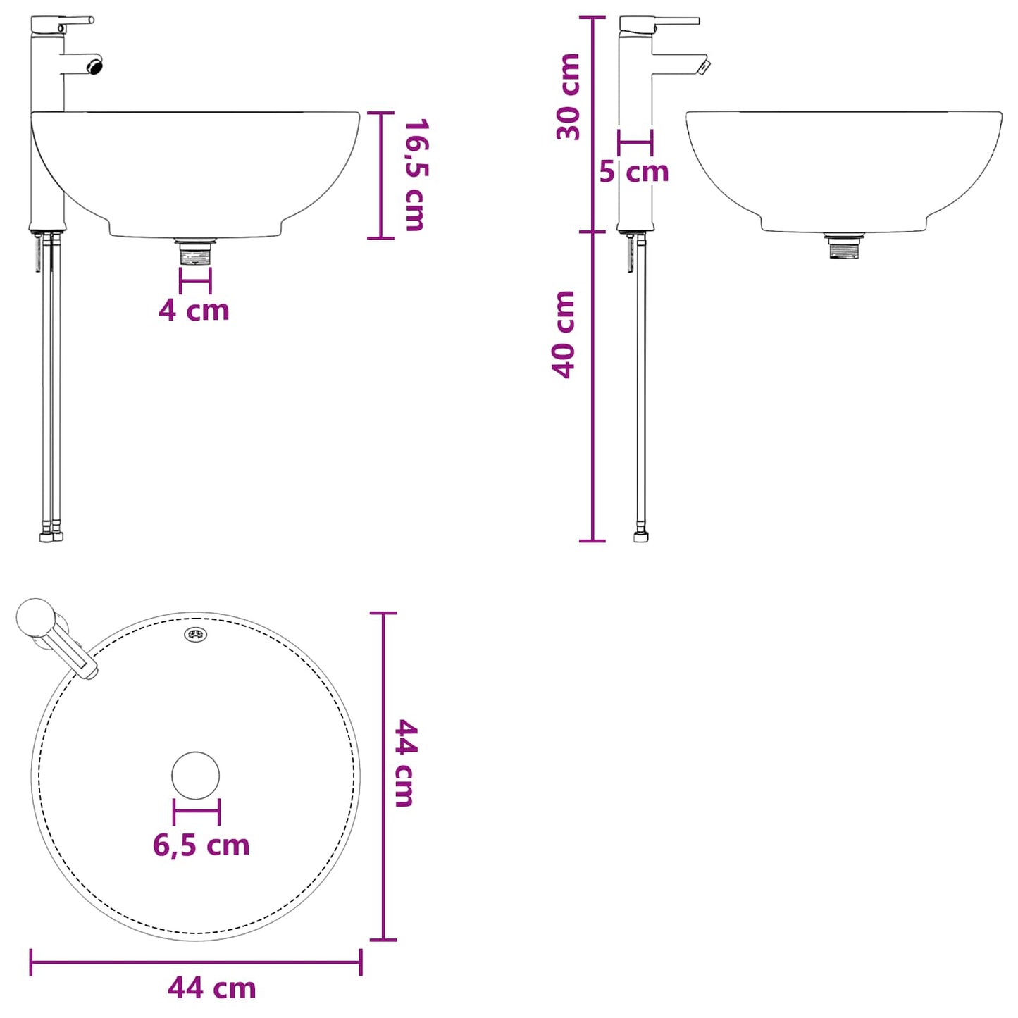 Mobile lavabo da parete Bianco 49 x 44,5 x 66,5 cm | homemem39
