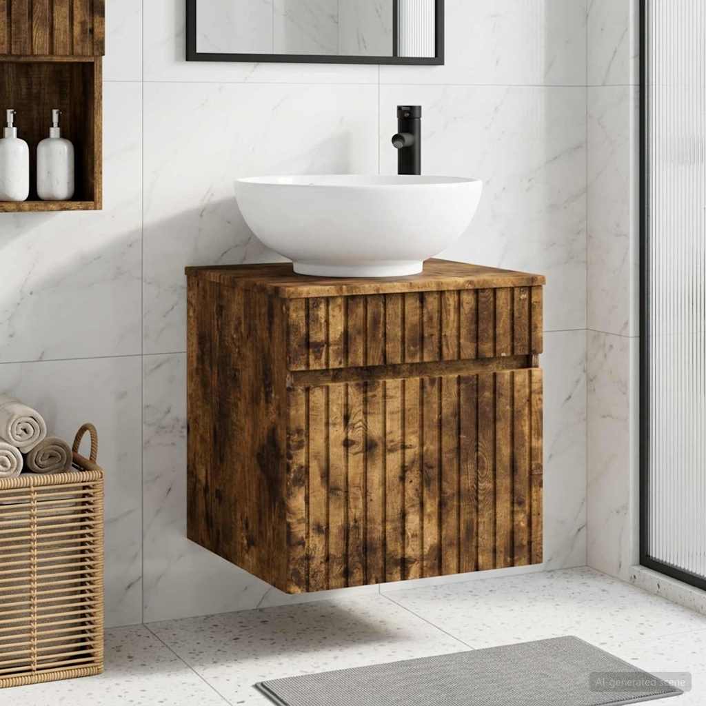 Mobile lavabo da parete Rovere Fumo 49 x 44,5 x 66,5 cm | homemem39