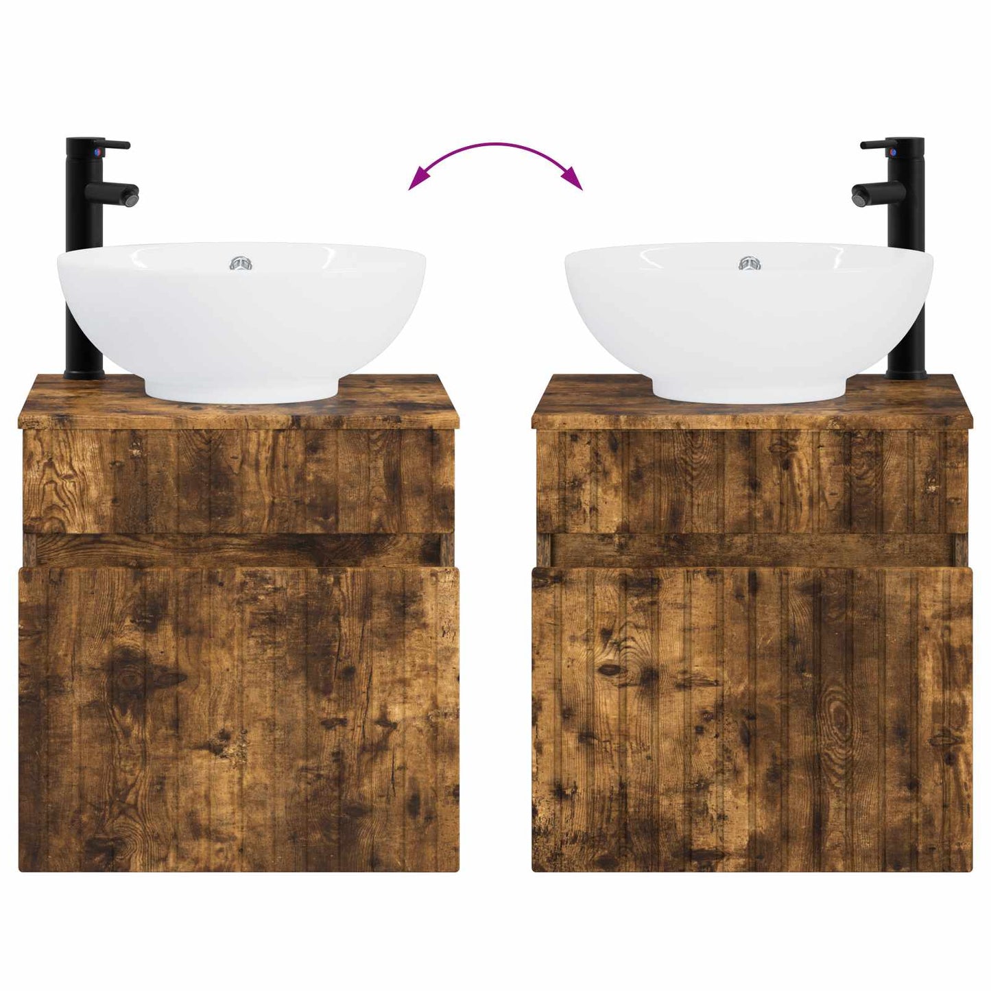 Mobile lavabo da parete Rovere Fumo 49 x 44,5 x 66,5 cm | homemem39