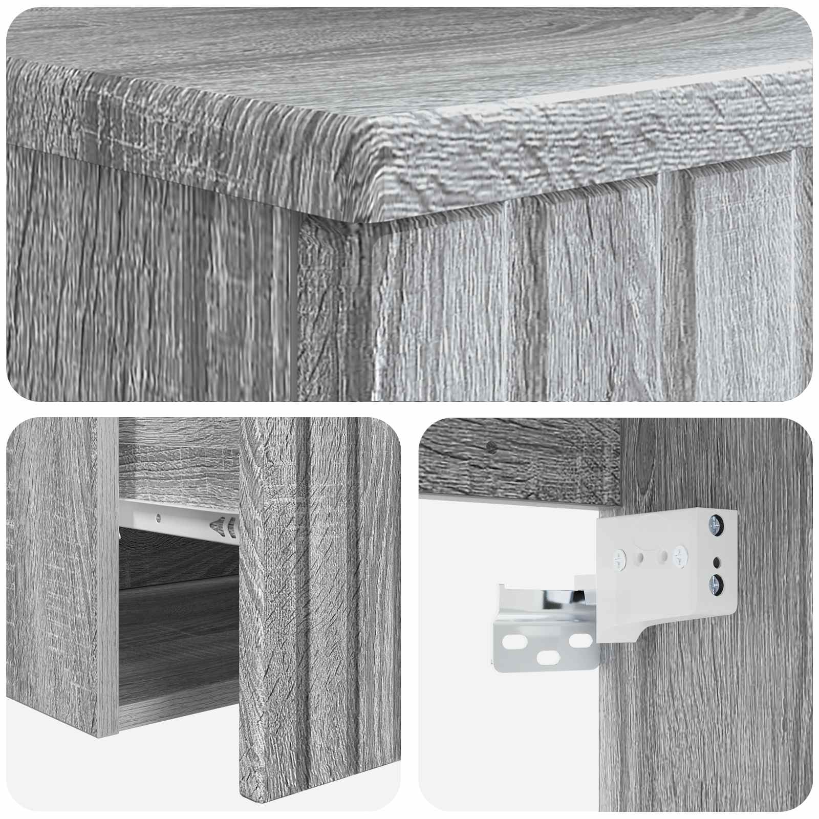 Mobile lavabo da parete Sonoma grigio 49 x 44,5 x 66,5 cm | homemem39