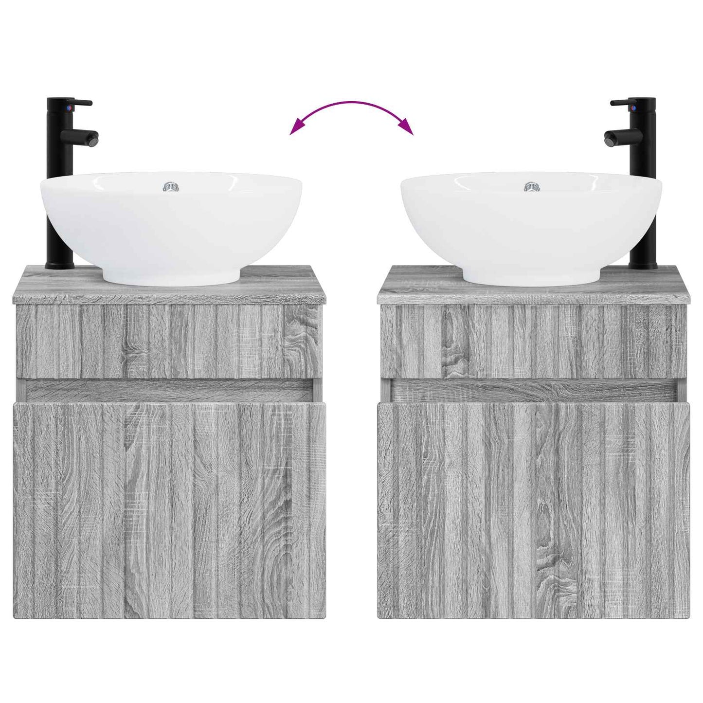 Mobile lavabo da parete Sonoma grigio 49 x 44,5 x 66,5 cm | homemem39