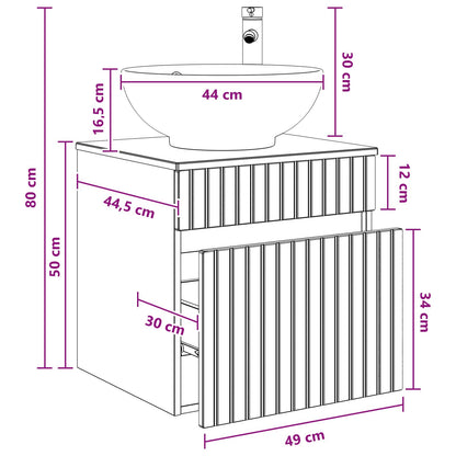 Mobile lavabo da parete Legno antico 49 x 44,5 x 66,5 cm | homemem39