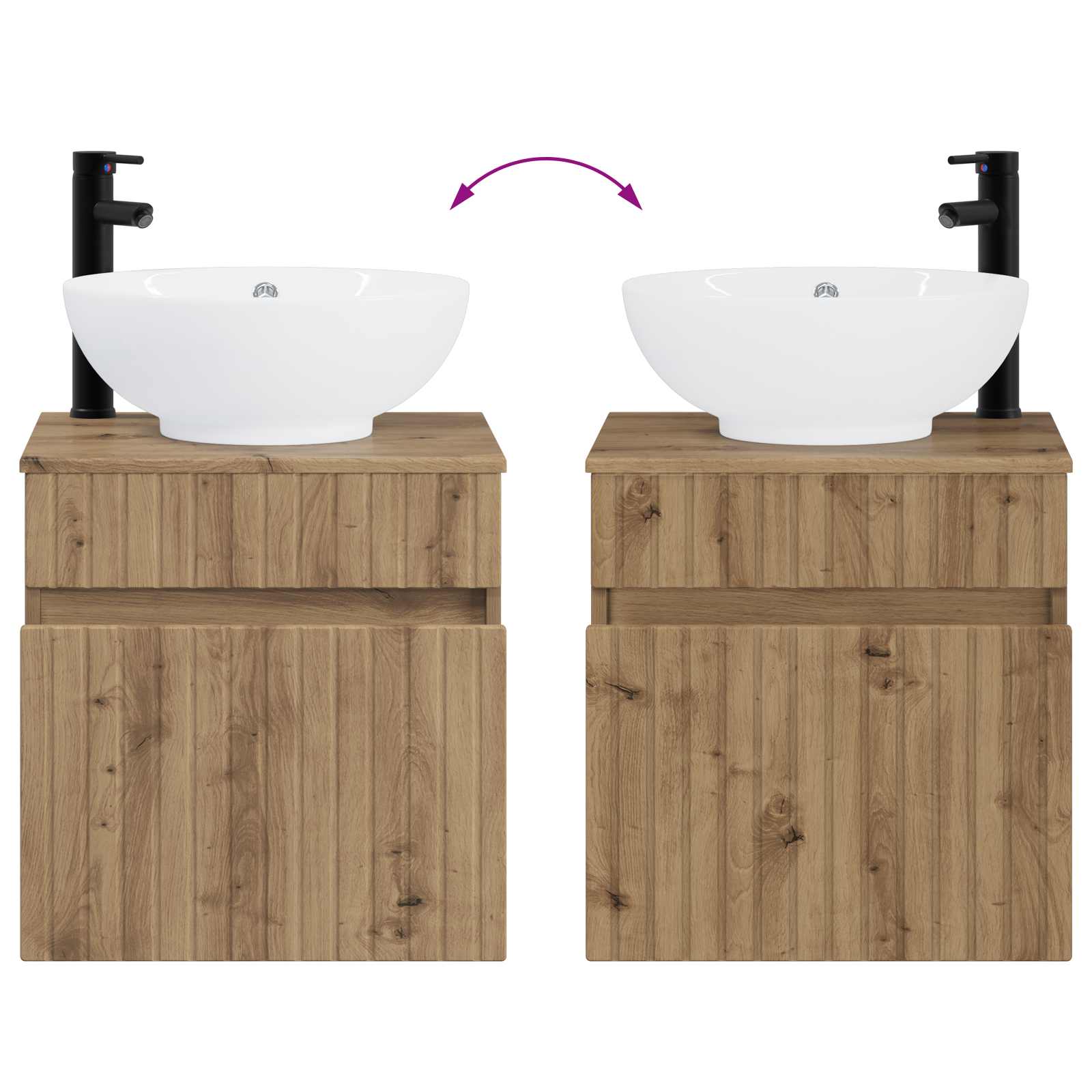 Mobile lavabo da parete Rovere Artigianale 49 x 44,5 x 66,5 cm | homemem39