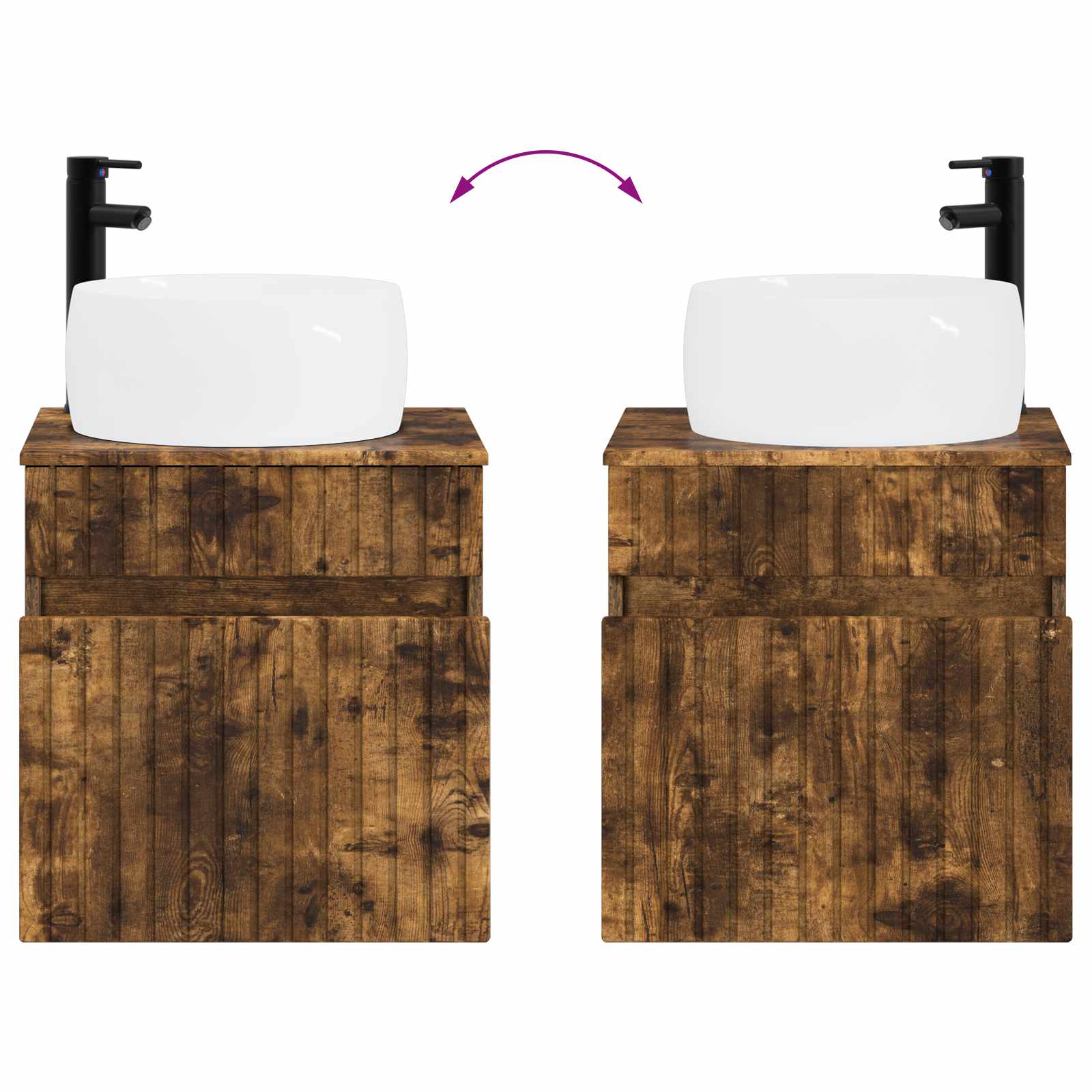 Mobile lavabo da parete Rovere Fumo 49 x 44,5 x 66 cm | homemem39