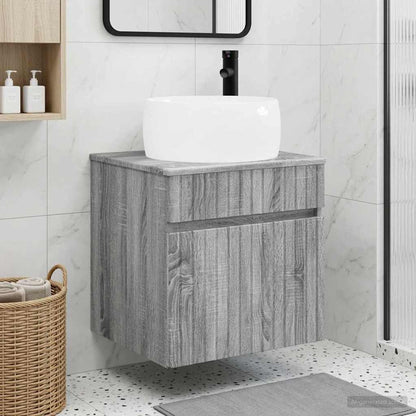 Mobile lavabo da parete Sonoma grigio 49 x 44,5 x 66 cm | homemem39