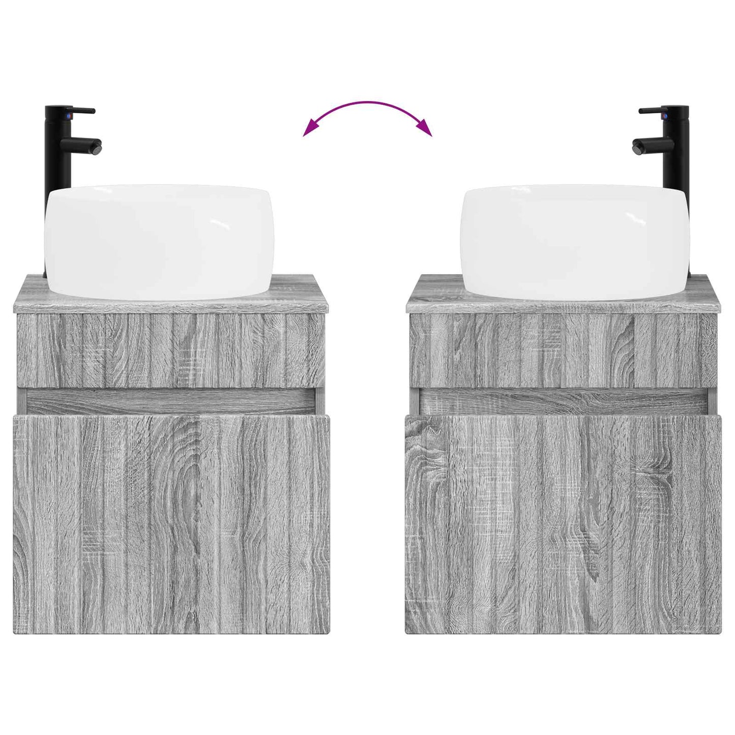 Mobile lavabo da parete Sonoma grigio 49 x 44,5 x 66 cm | homemem39