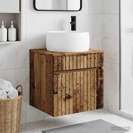 Mobile lavabo da parete Legno antico 49 x 44,5 x 66 cm | homemem39