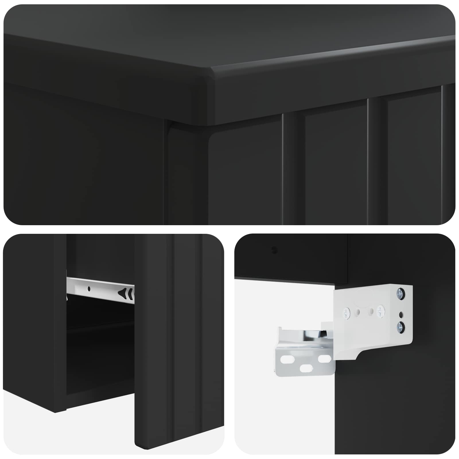 Mobile lavabo da parete Nero 49 x 44,5 x 65,5 cm | homemem39