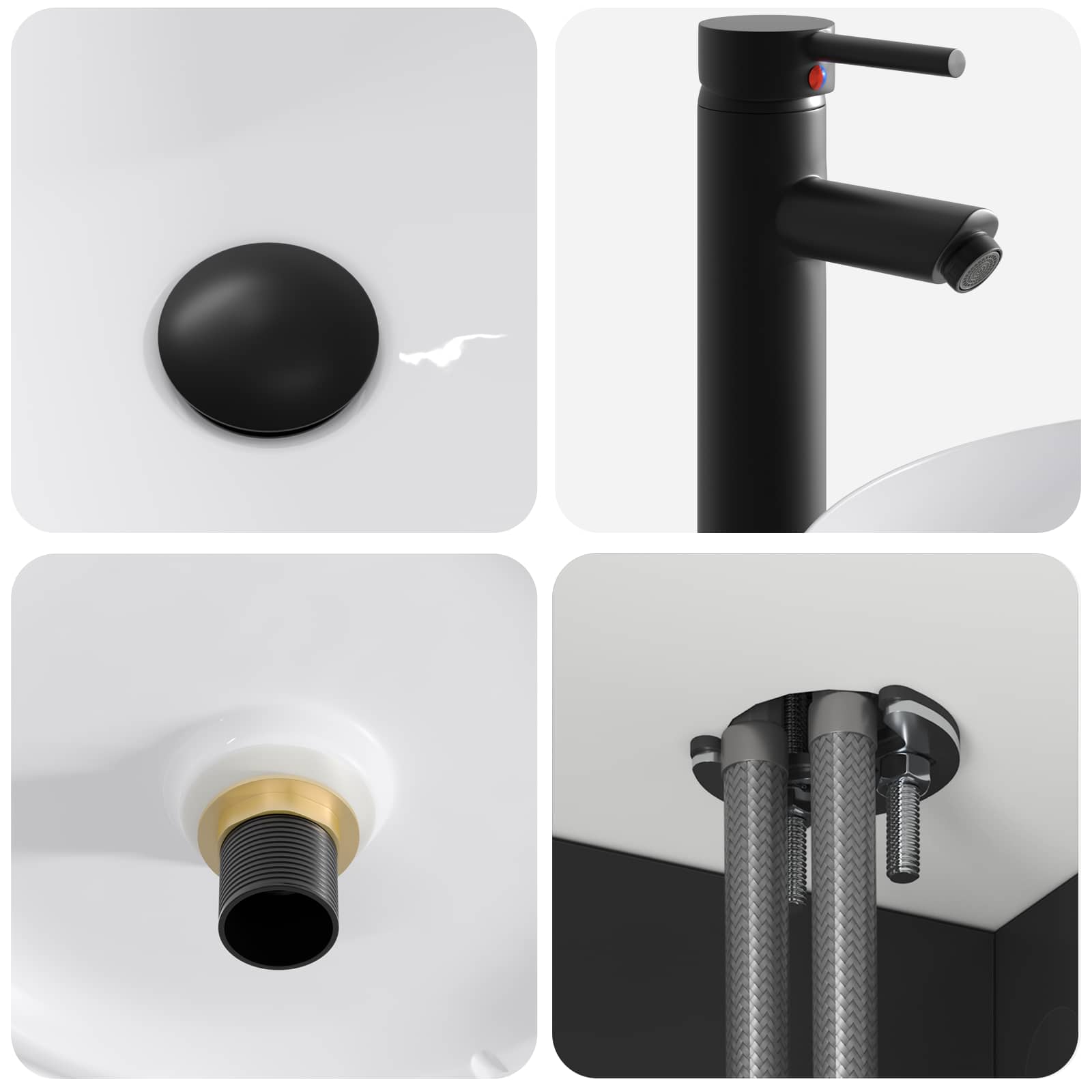Mobile lavabo da parete Nero 49 x 44,5 x 65,5 cm | homemem39
