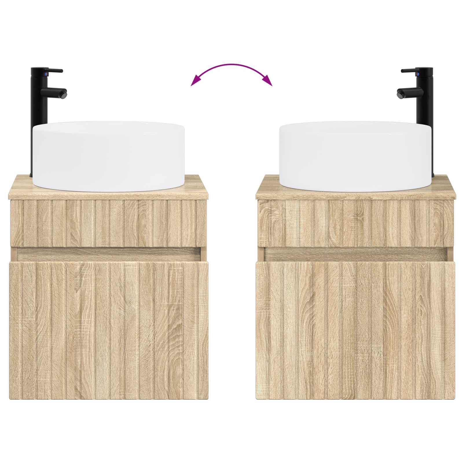 Mobile lavabo da parete Rovere Sonoma 49 x 44,5 x 65,5 cm | homemem39