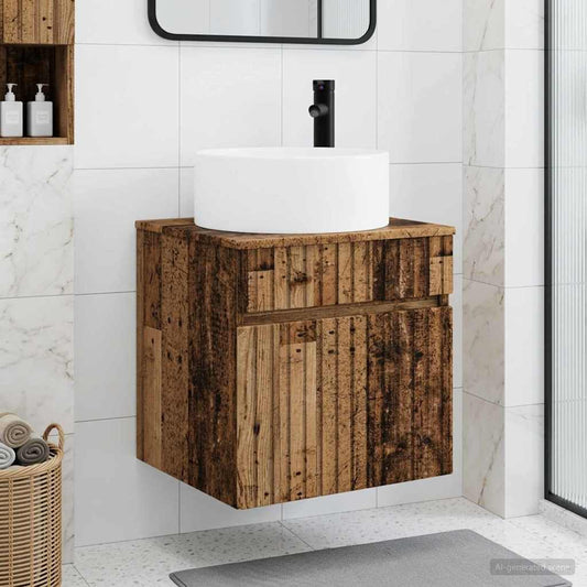 Mobile lavabo da parete Legno antico 49 x 44,5 x 65,5 cm - homemem39