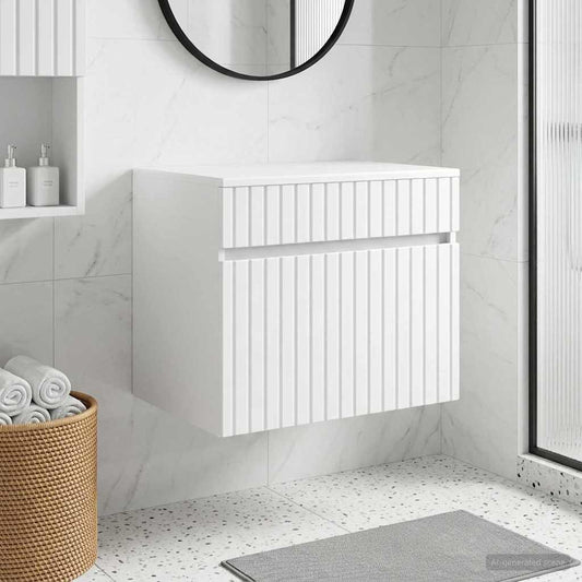 Mobiletto da Bagno a Muro Bianco 59 x 44,5 x 50 cm - homemem39