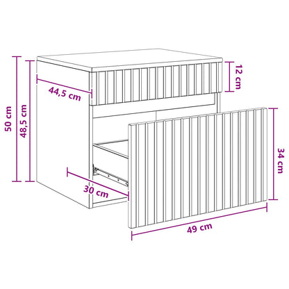 Mobiletto da Bagno a Muro Rovere Sonoma 59 x 44,5 x 50 cm | homemem39