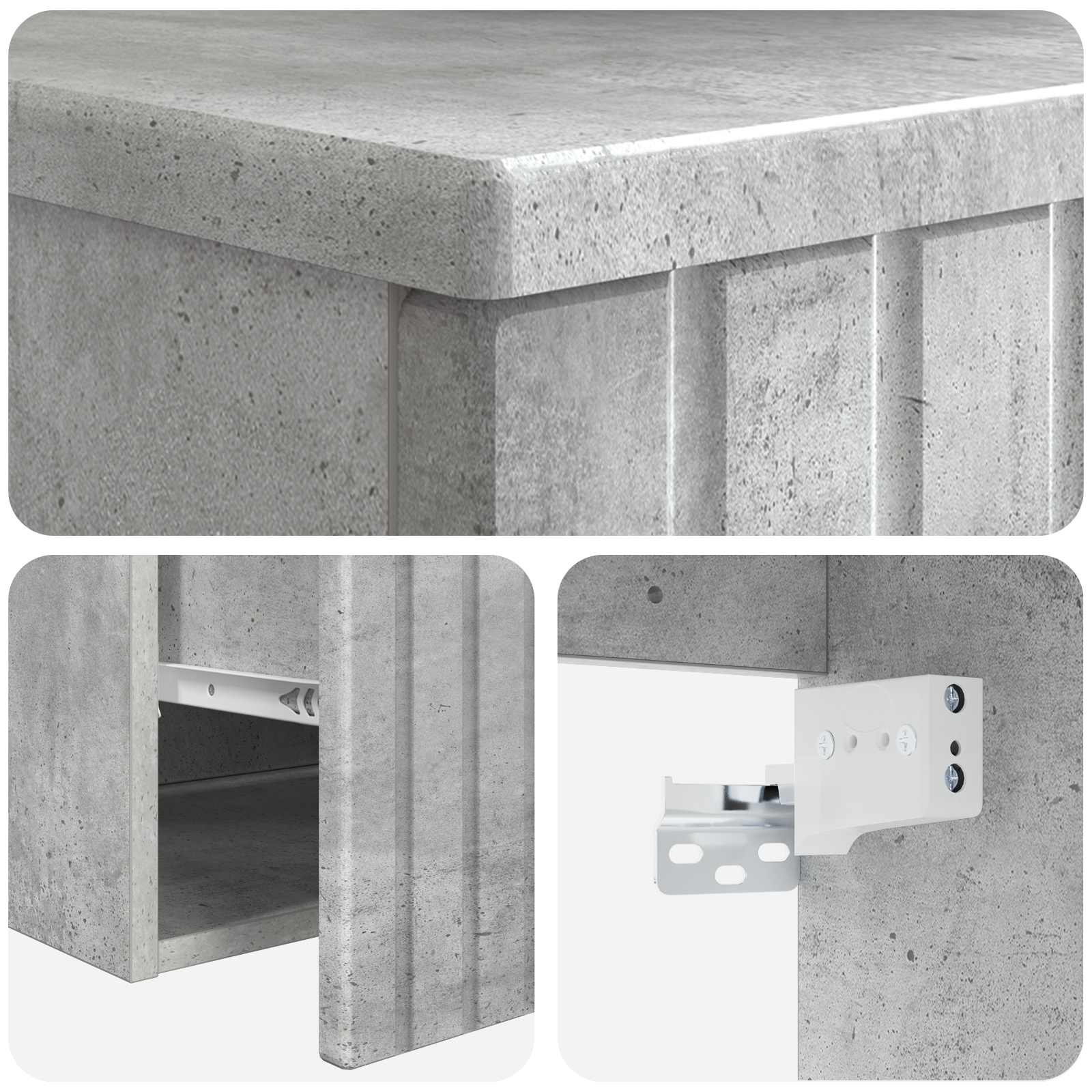 Mobiletto da Bagno a Muro Grigio Cemento 59 x 44,5 x 50 cm | homemem39