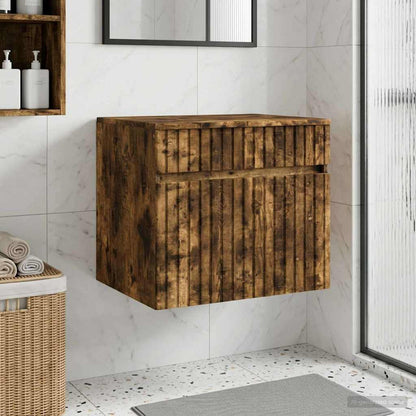 Mobiletto da Bagno a Muro Rovere Fumo 59 x 44,5 x 50 cm | homemem39