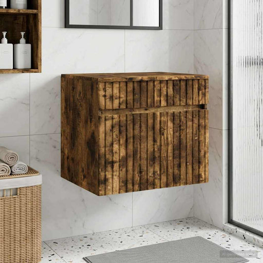 Mobiletto da Bagno a Muro Rovere Fumo 59 x 44,5 x 50 cm | homemem39