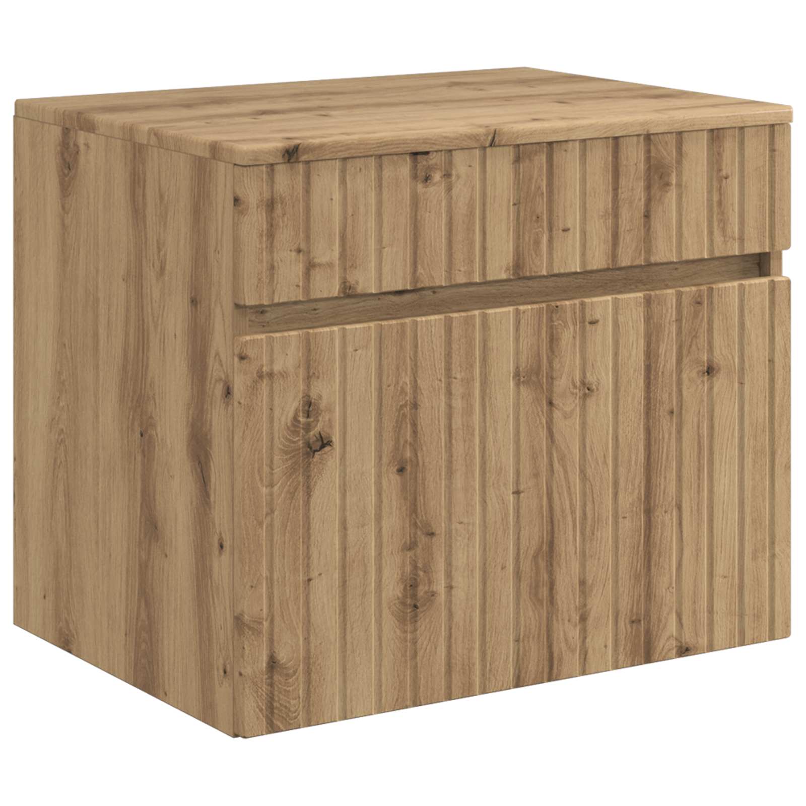 Mobiletto da Bagno a Muro Rovere Artigianale 59 x 44,5 x 50 cm | homemem39