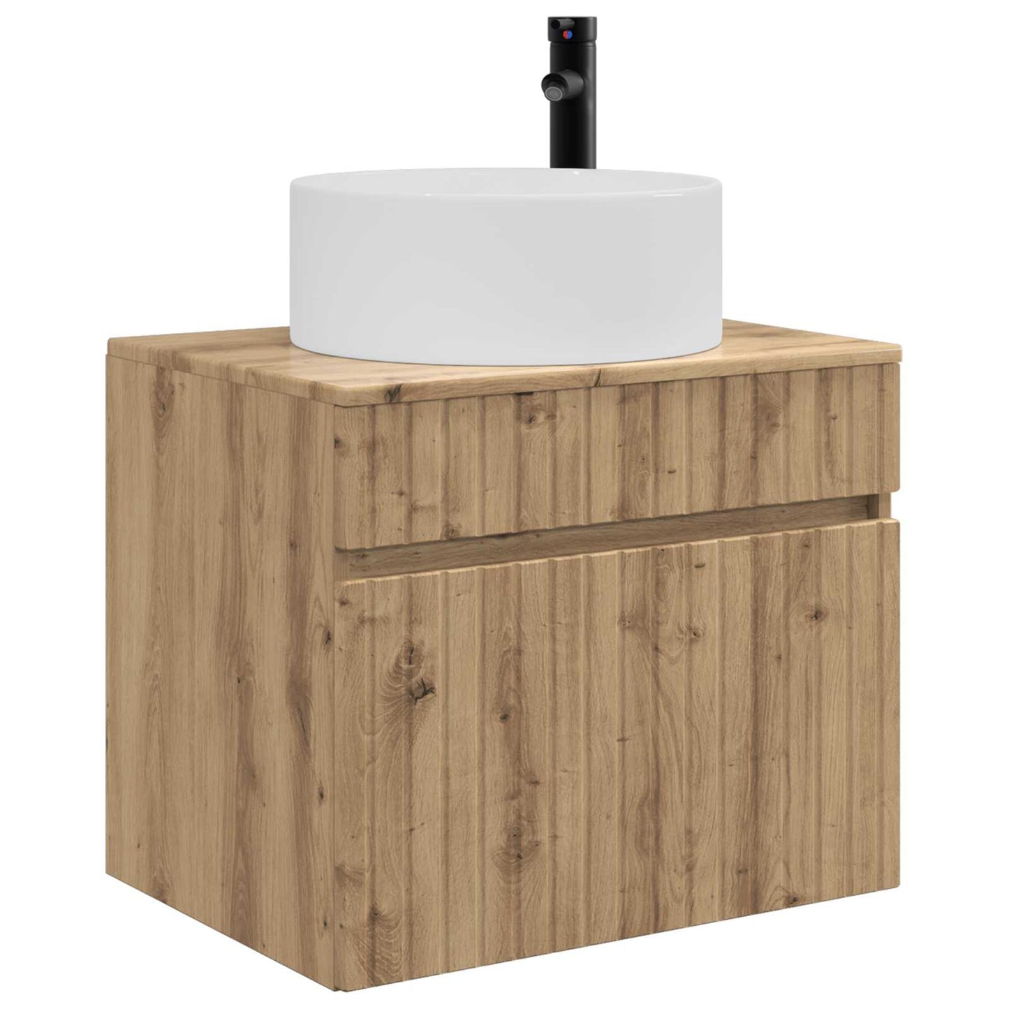 Mobiletto da Bagno a Muro Rovere Artigianale 59 x 44,5 x 50 cm | homemem39