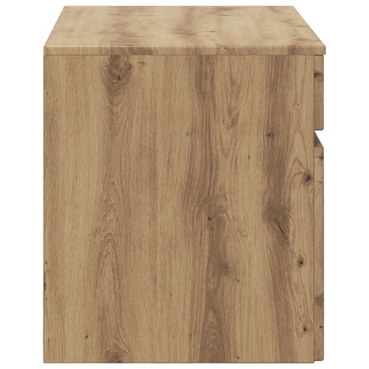 Mobiletto da Bagno a Muro Rovere Artigianale 59 x 44,5 x 50 cm | homemem39