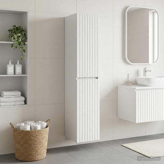 Mobiletto da Bagno a Muro Bianco 33 x 34,5 x 160 cm | homemem39