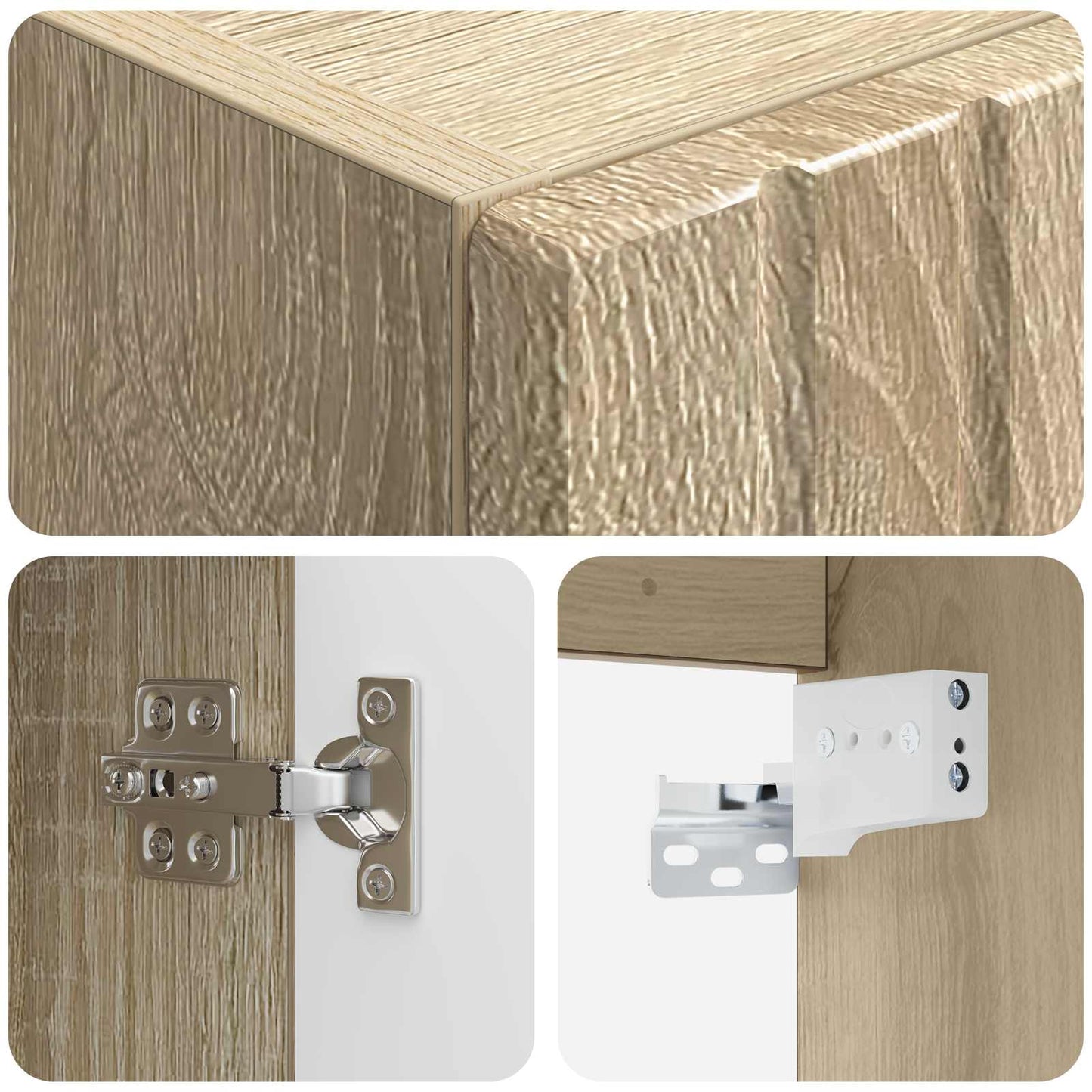 Mobiletto da Bagno a Muro Rovere Sonoma 33 x 34,5 x 160 cm | homemem39