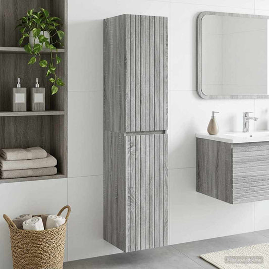 Mobiletto da Bagno a Muro Sonoma grigio 33 x 34,5 x 160 cm | homemem39