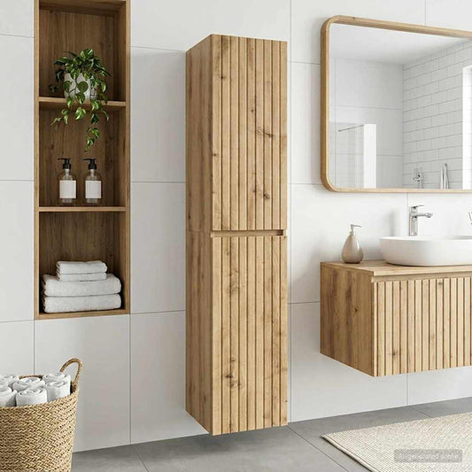 Mobiletto da Bagno a Muro Rovere Artigianale 33 x 34,5 x 160 cm | homemem39