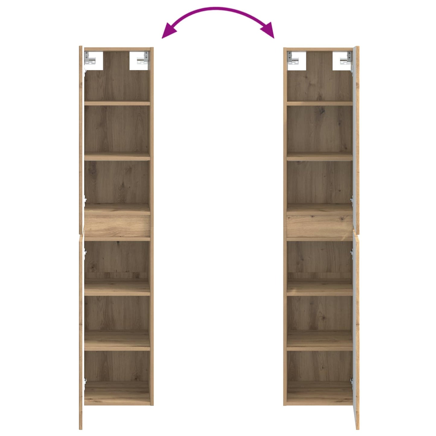 Mobiletto da Bagno a Muro Rovere Artigianale 33 x 34,5 x 160 cm | homemem39