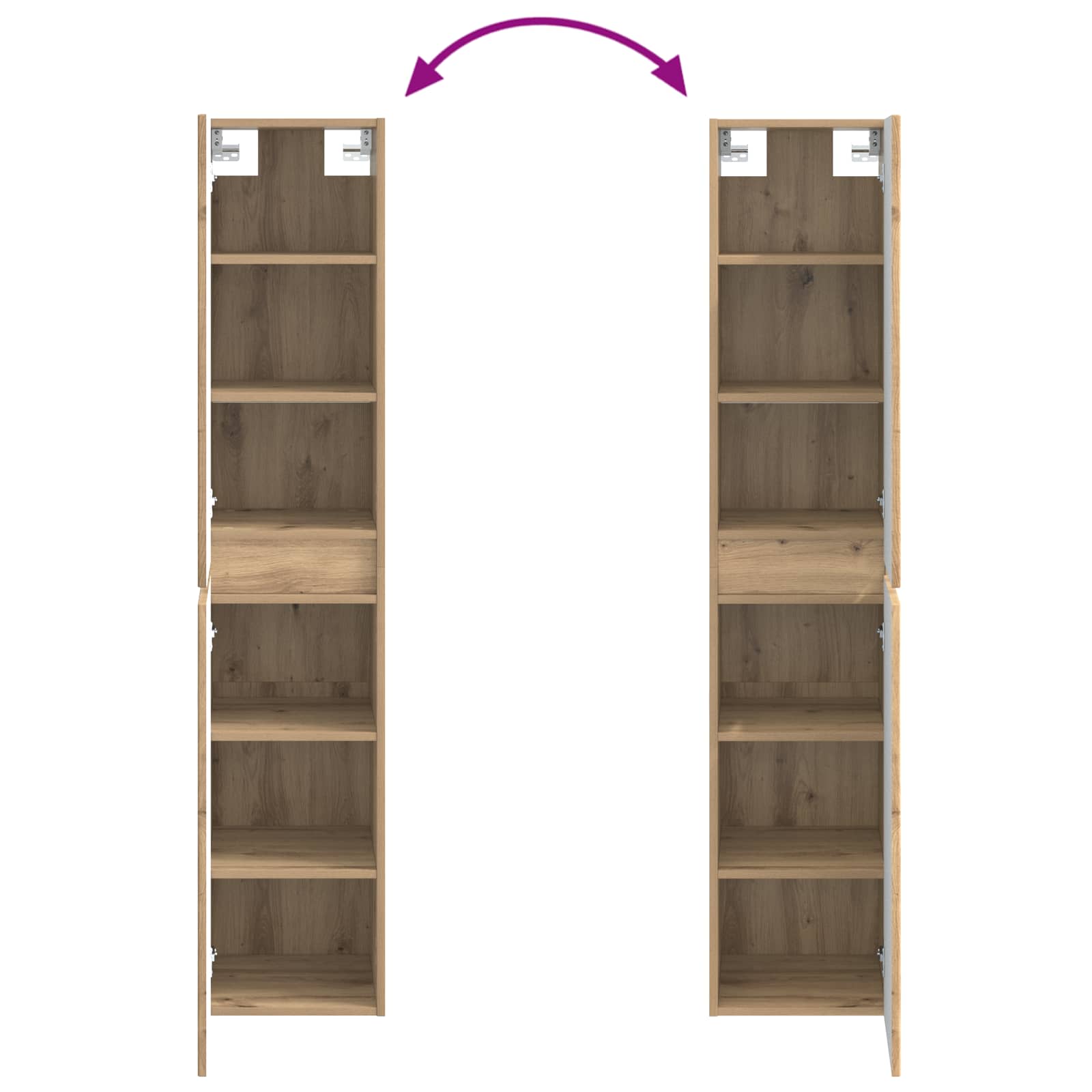 Mobiletto da Bagno a Muro Rovere Artigianale 33 x 34,5 x 160 cm | homemem39