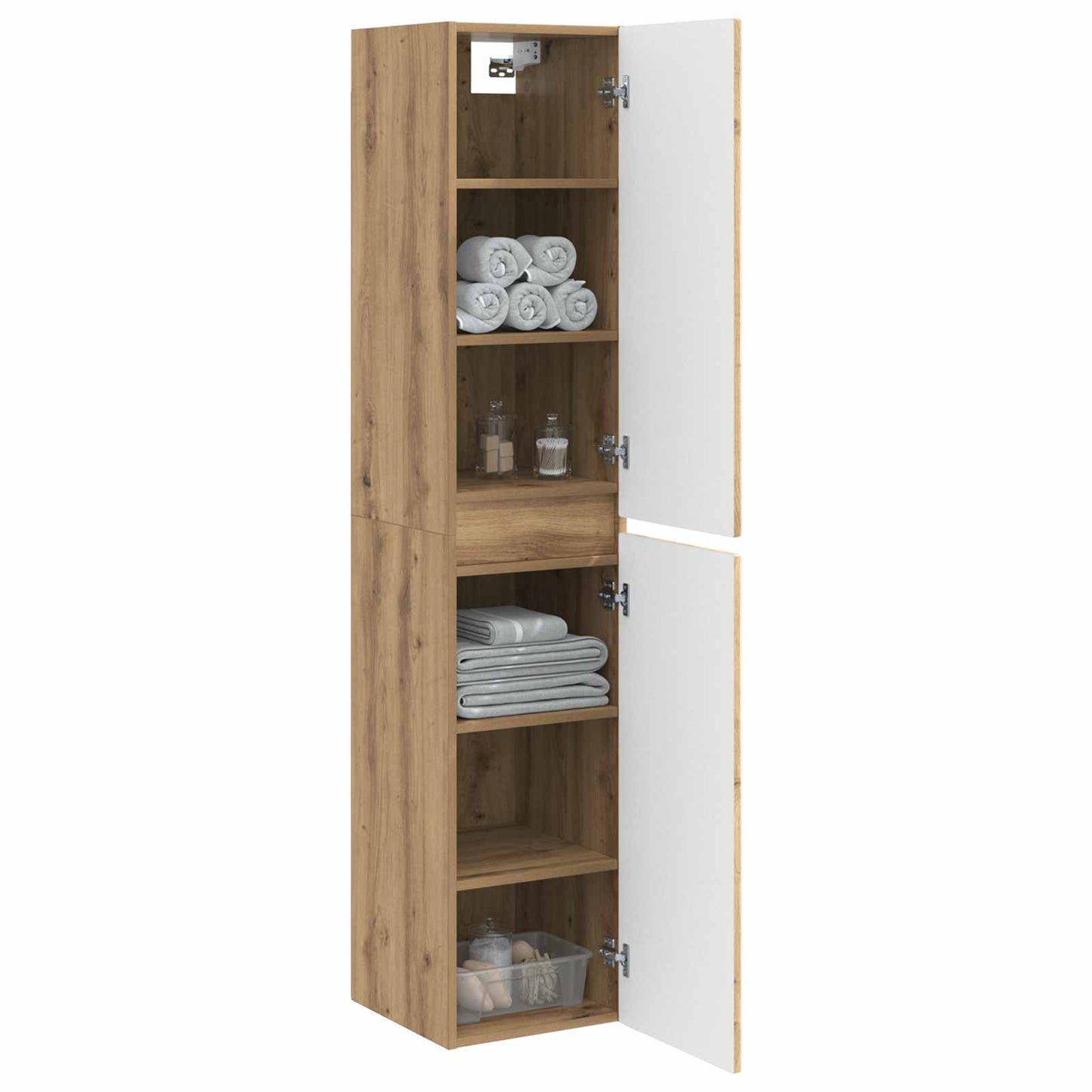Mobiletto da Bagno a Muro Rovere Artigianale 33 x 34,5 x 160 cm | homemem39