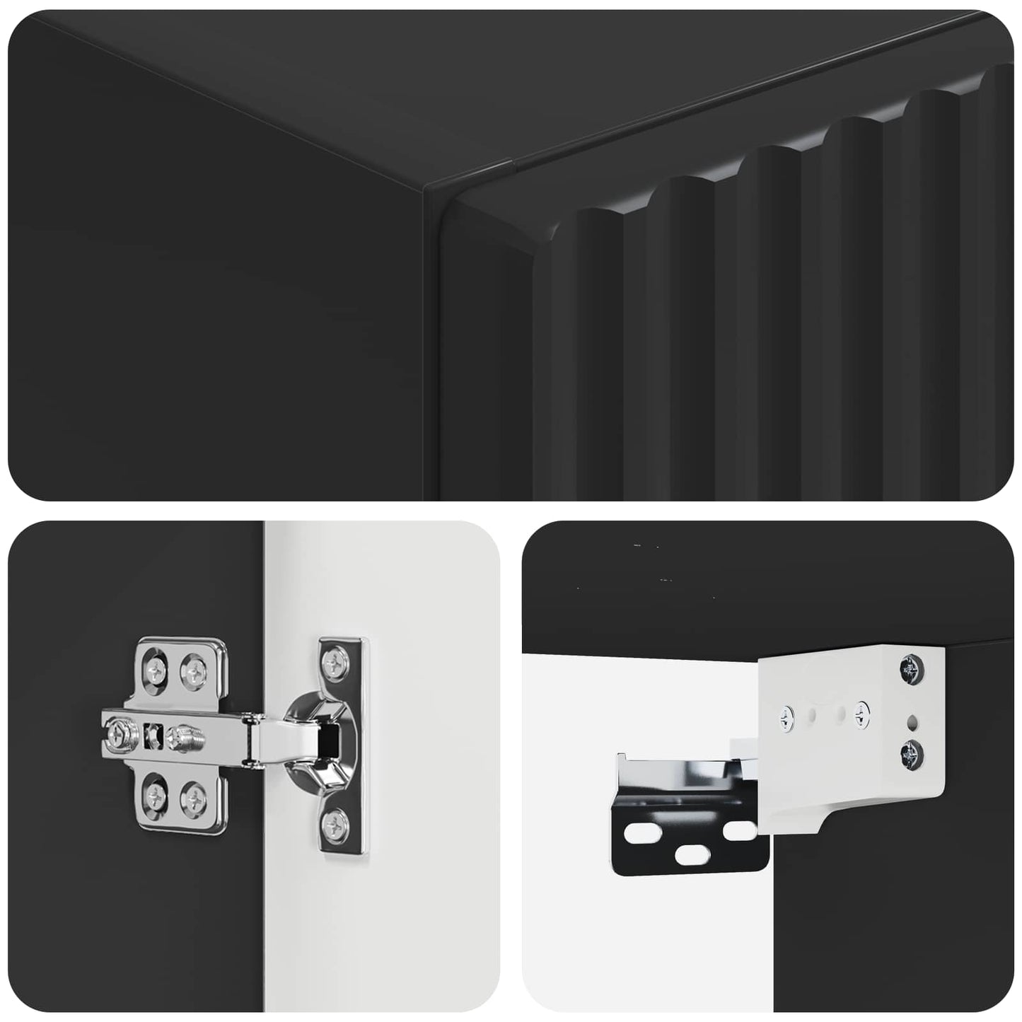 Mobiletto da Bagno a Muro Nero 33 x 34,5 x 100 cm | homemem39