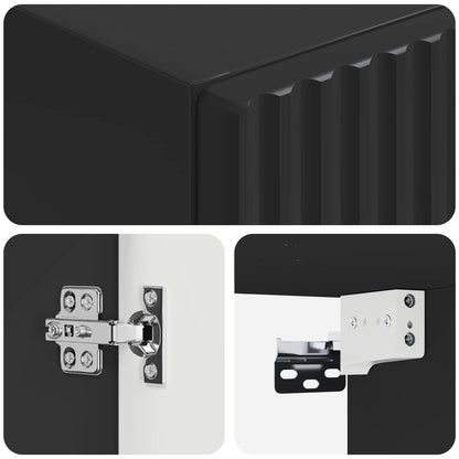 Mobiletto da Bagno a Muro Nero 33 x 34,5 x 100 cm | homemem39