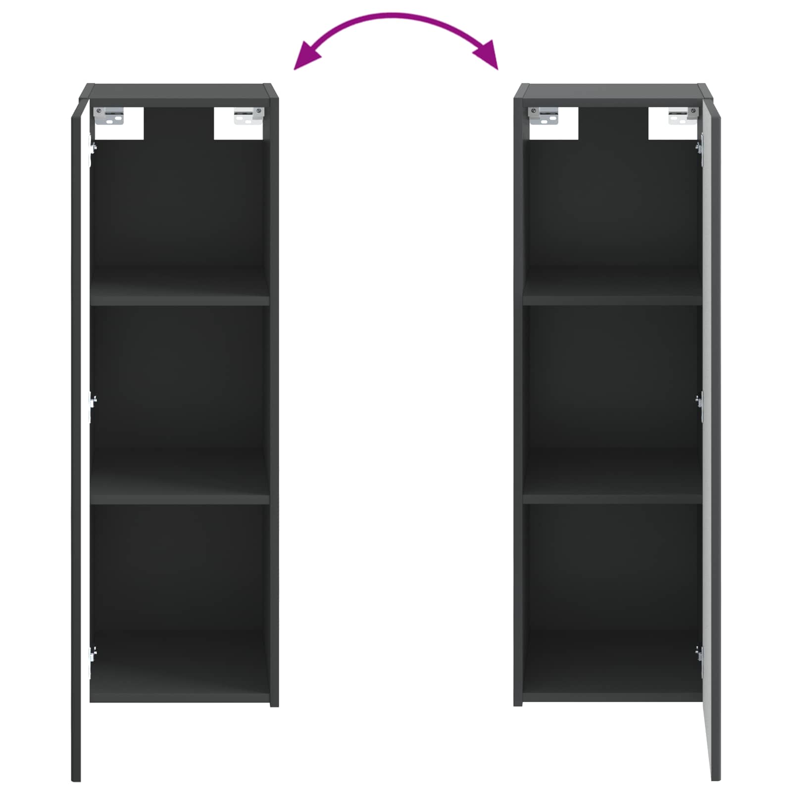 Mobiletto da Bagno a Muro Nero 33 x 34,5 x 100 cm | homemem39
