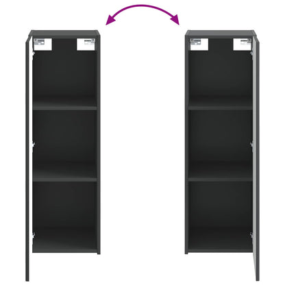 Mobiletto da Bagno a Muro Nero 33 x 34,5 x 100 cm | homemem39