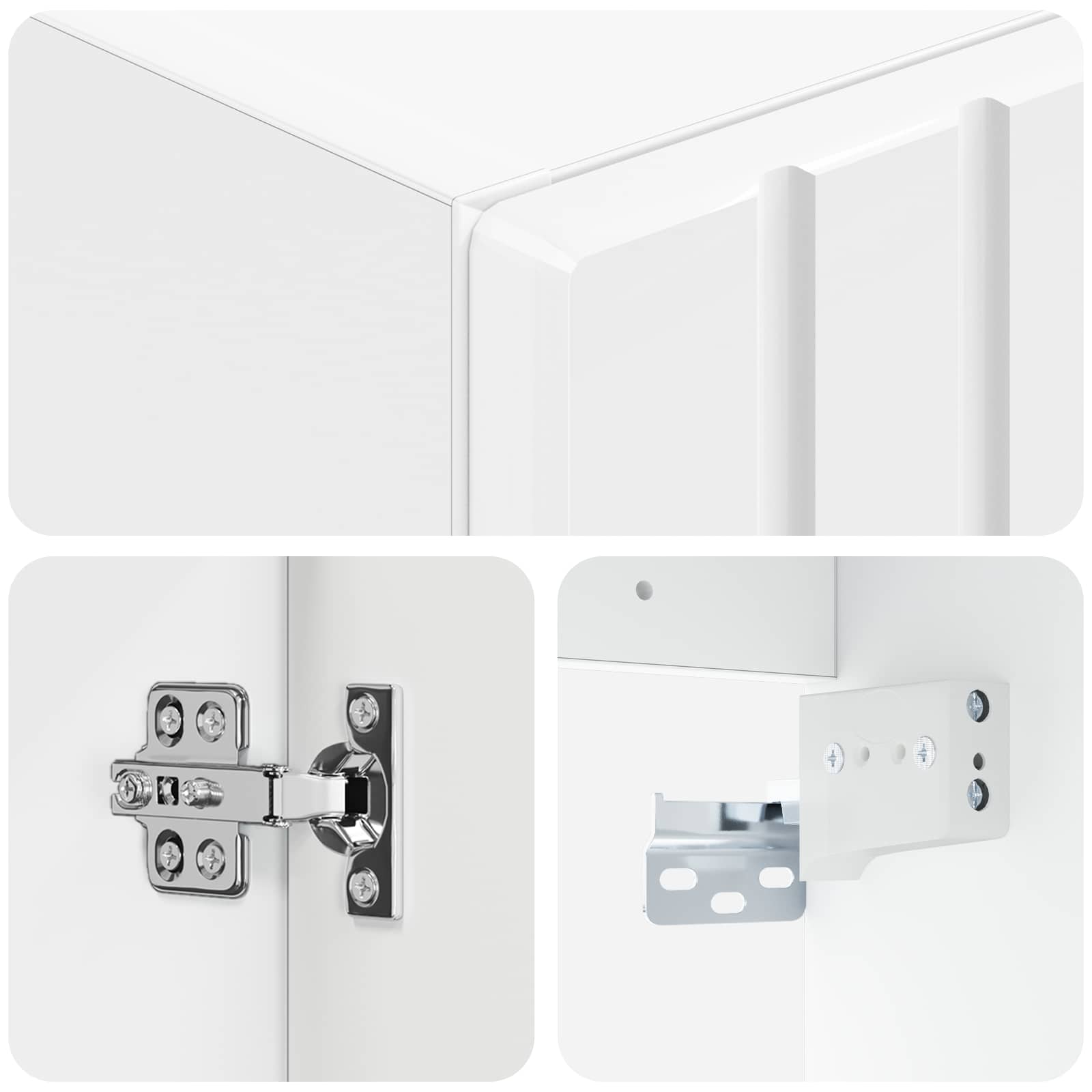 Mobiletto da Bagno a Muro Bianco Lucido 33 x 34,5 x 100 cm | homemem39